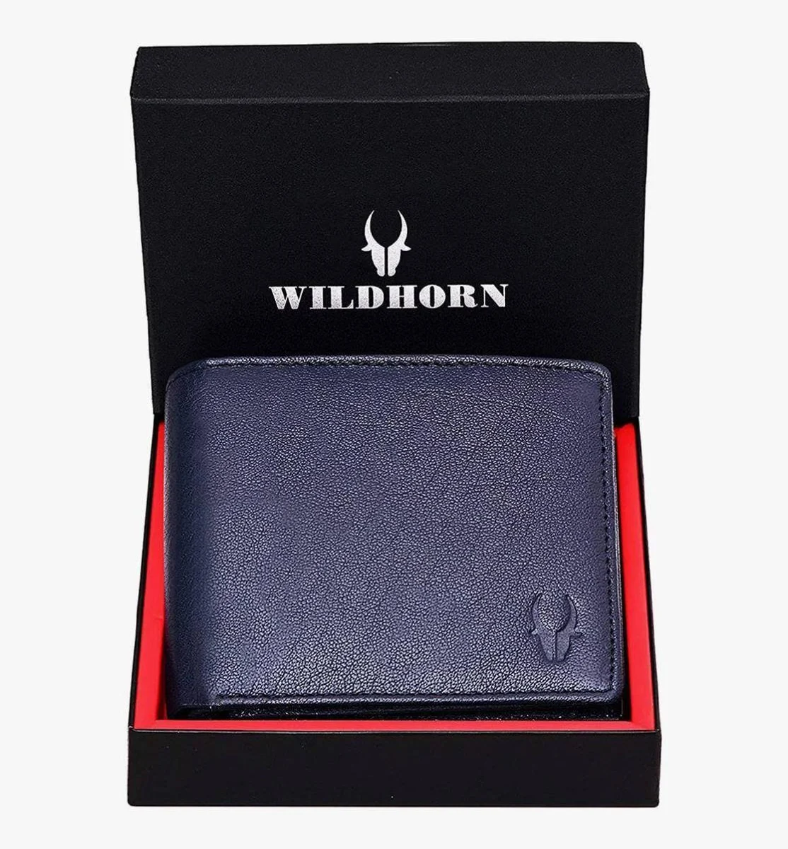 WildHorn Genuine Leather Men's Bifold Wallet | Premium Black Wallet with Gift Box