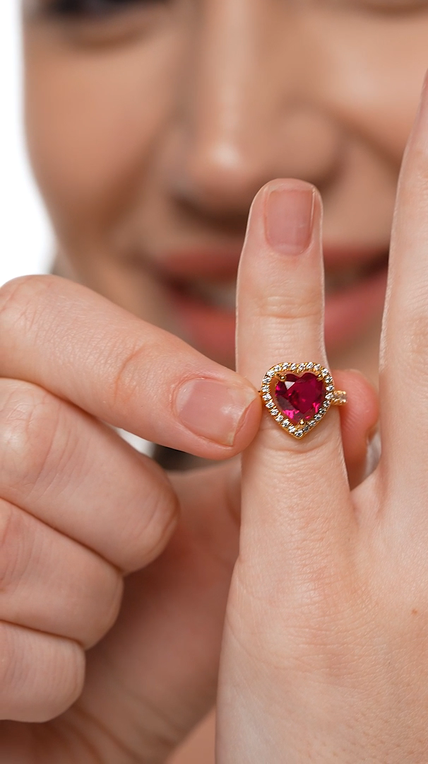 Women's Gold Plated Star Design Cubic Zirconia Adjustable Ring for Girls & Women