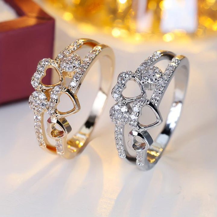 Elegant Heart Design Crystal Ring