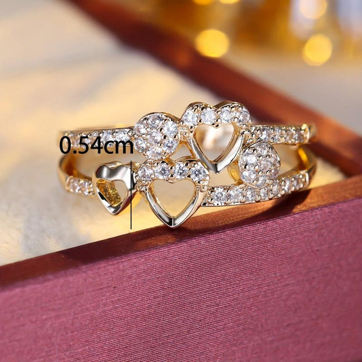 Elegant Heart Design Crystal Ring