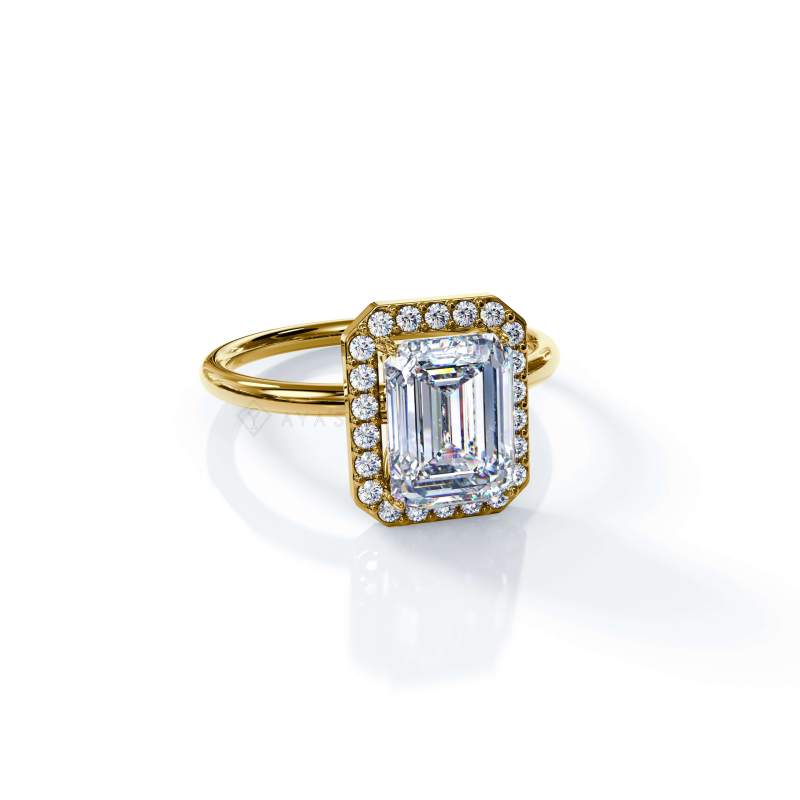 18K Yellow Gold Pave Diamond Signet Ring for womens