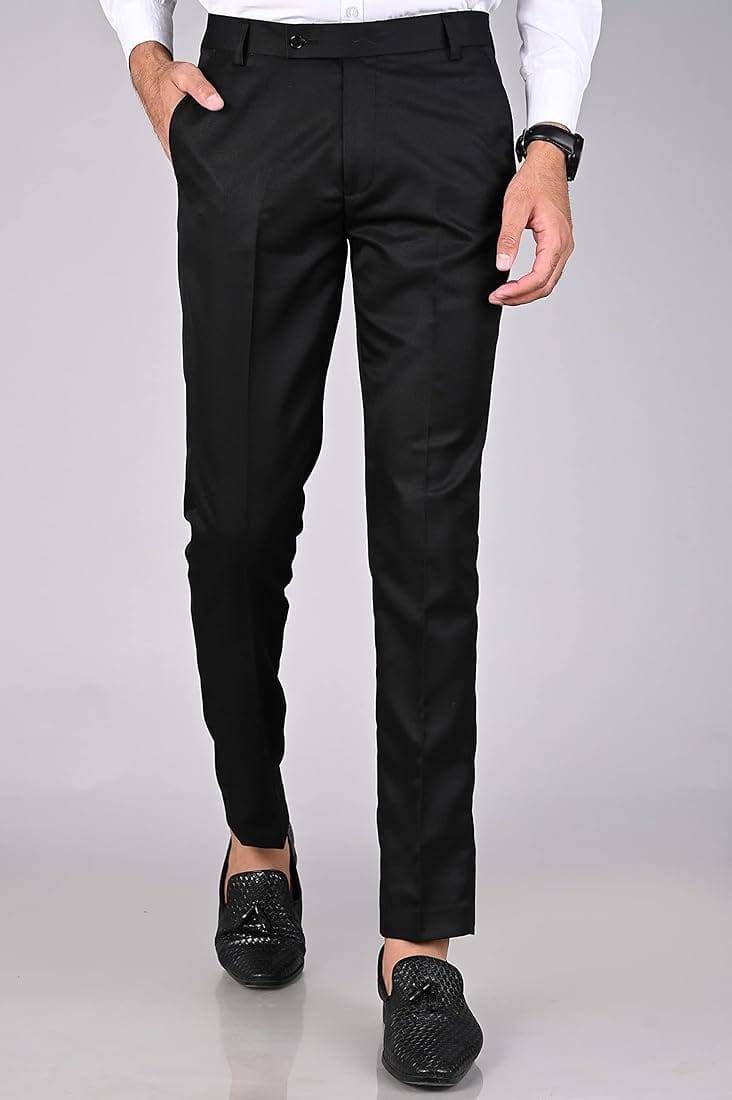 Men's Light Grey Slim Fit Formal Trouser | Office Wear Stretchable Smart Pants