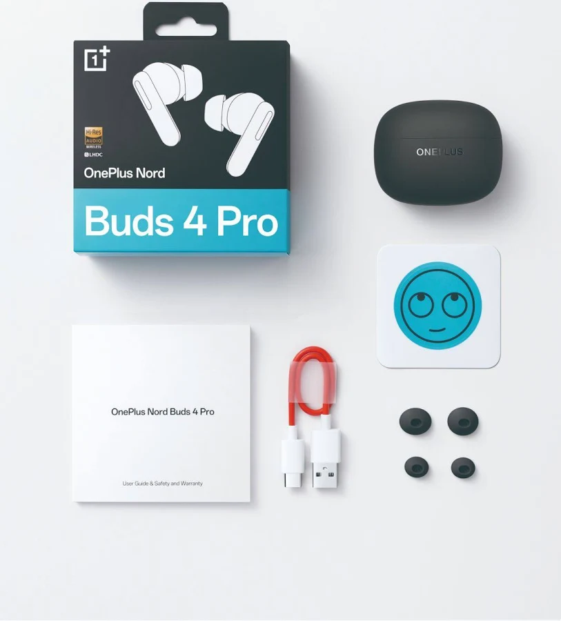 OnePlus Nord Buds 4 Pro True Wireless Bluetooth Earbuds with 55dB ANC, Hi-Res Audio, 12mm Titanium Drivers, 54H Battery, 6-Mic AI Calls, Bluetooth 6.0, IP55 – Raven Black