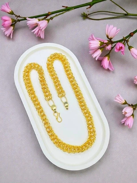 Gold Plated Designer Chain for Men & Women | Premium Fashion Necklace | Stylish Daily Wear Jewelry