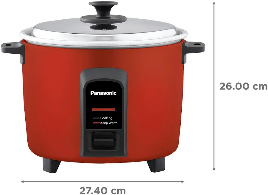 Panasonic Warmer Series Electric Rice Cooker with Automatic Cooking & Keep Warm Function (Red)