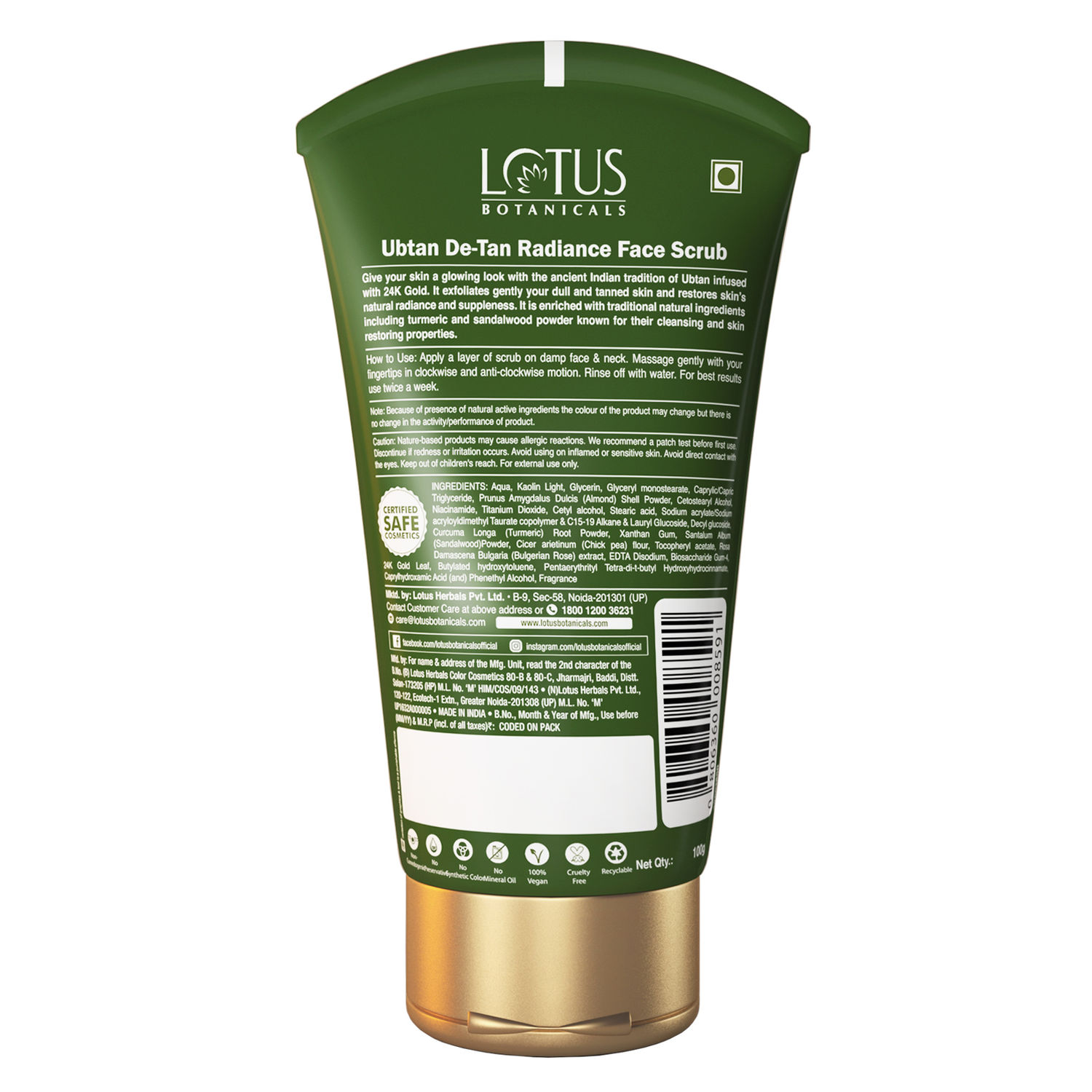 Lotus Botanicals Ubtan De-Tan Radiance Face Scrub