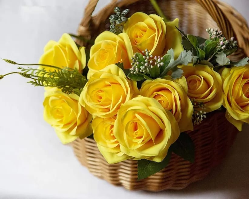Artificial Flower Bouquet with Decorative Ceramic Pot