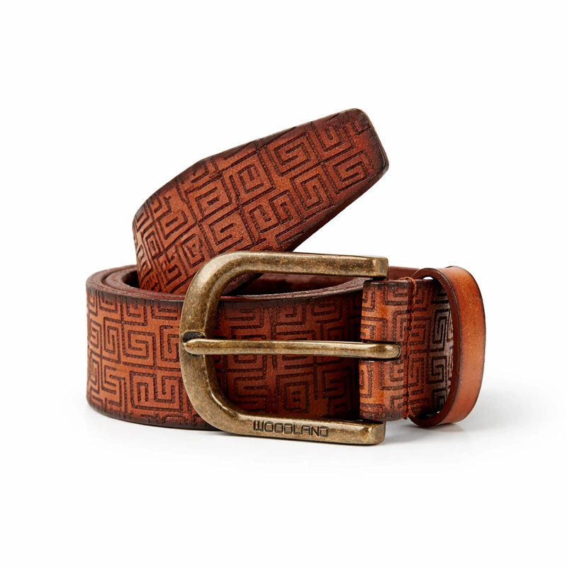 Men's Premium Brown Leather Belt with Stylish Metal Buckle | Formal & Casual Wear